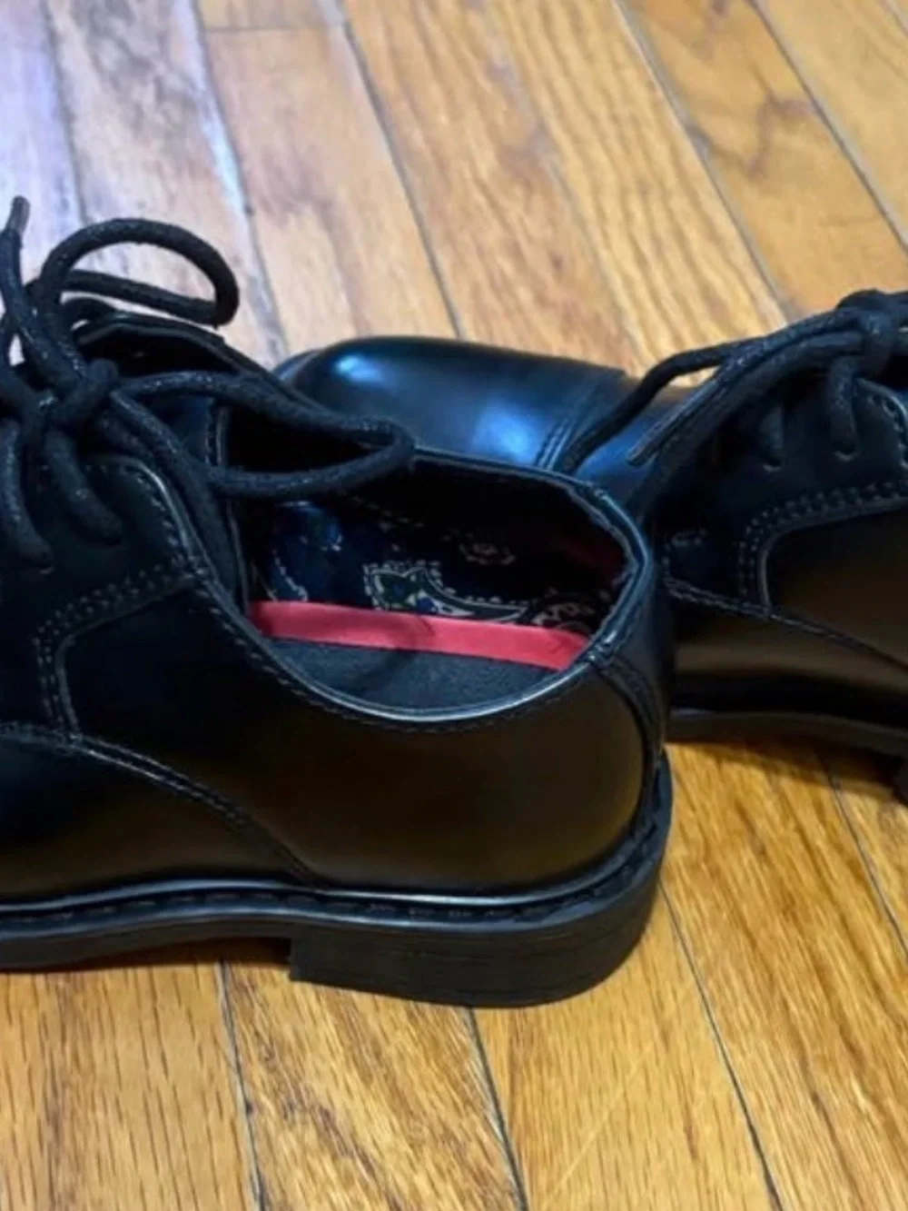Little boys size 10 Black Lace-Up Dress Shoes - Classic Cap Toe